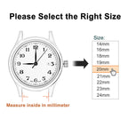 WOCCI 18mm Vintage Leather Watch Band for Men and Women, Silver Buckle (Black)