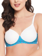 Clovia Womens Level 1 Push-Up Non-Wired Demi Cup Multiway T-Shirt Bra (BR2222A18_White_38C)