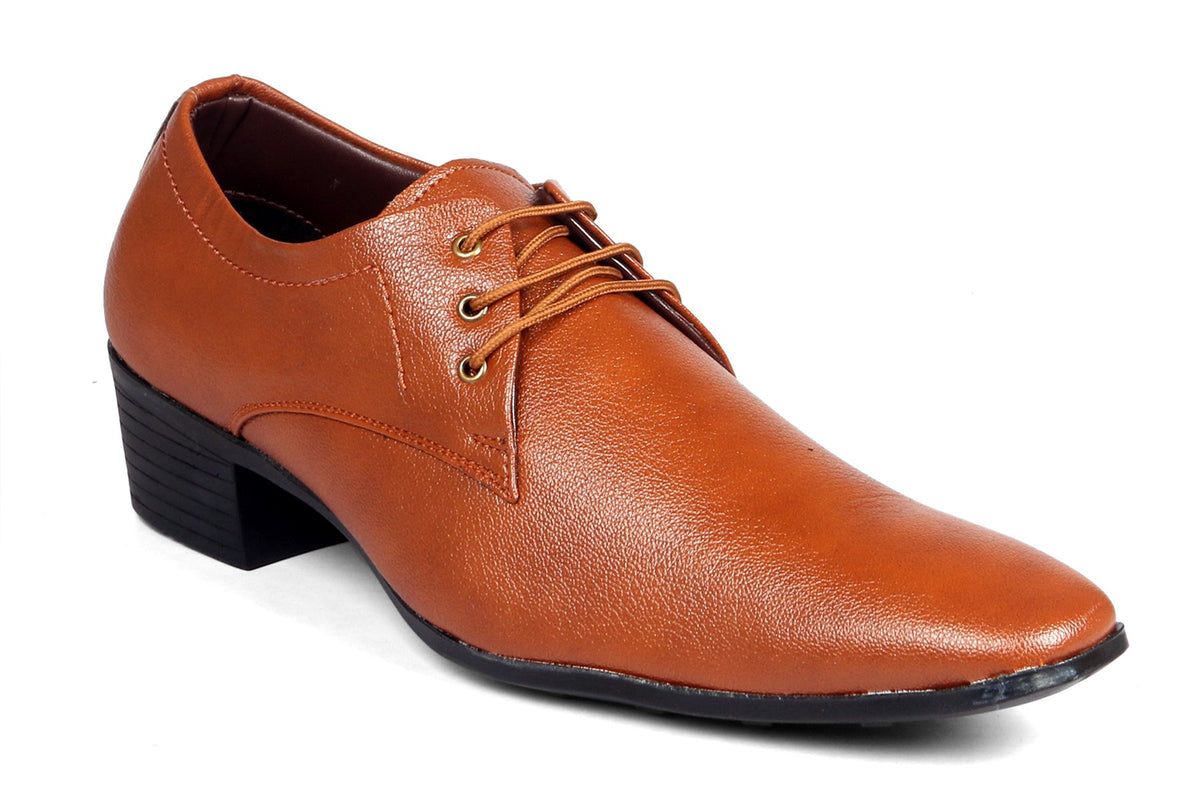 BXXY Tan Color Height Increasing Formal lace Derby Shoe 7
