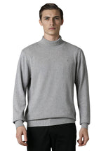Louis Philippe MenS Cotton Turtle Neck Sweater (Lpswmrgfq83658_Grey