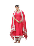 Stylum Womens Solid Rayon Anarkali Kurta Pant & Dupatta Set (KPDPINKKIVI38_Pink, M)