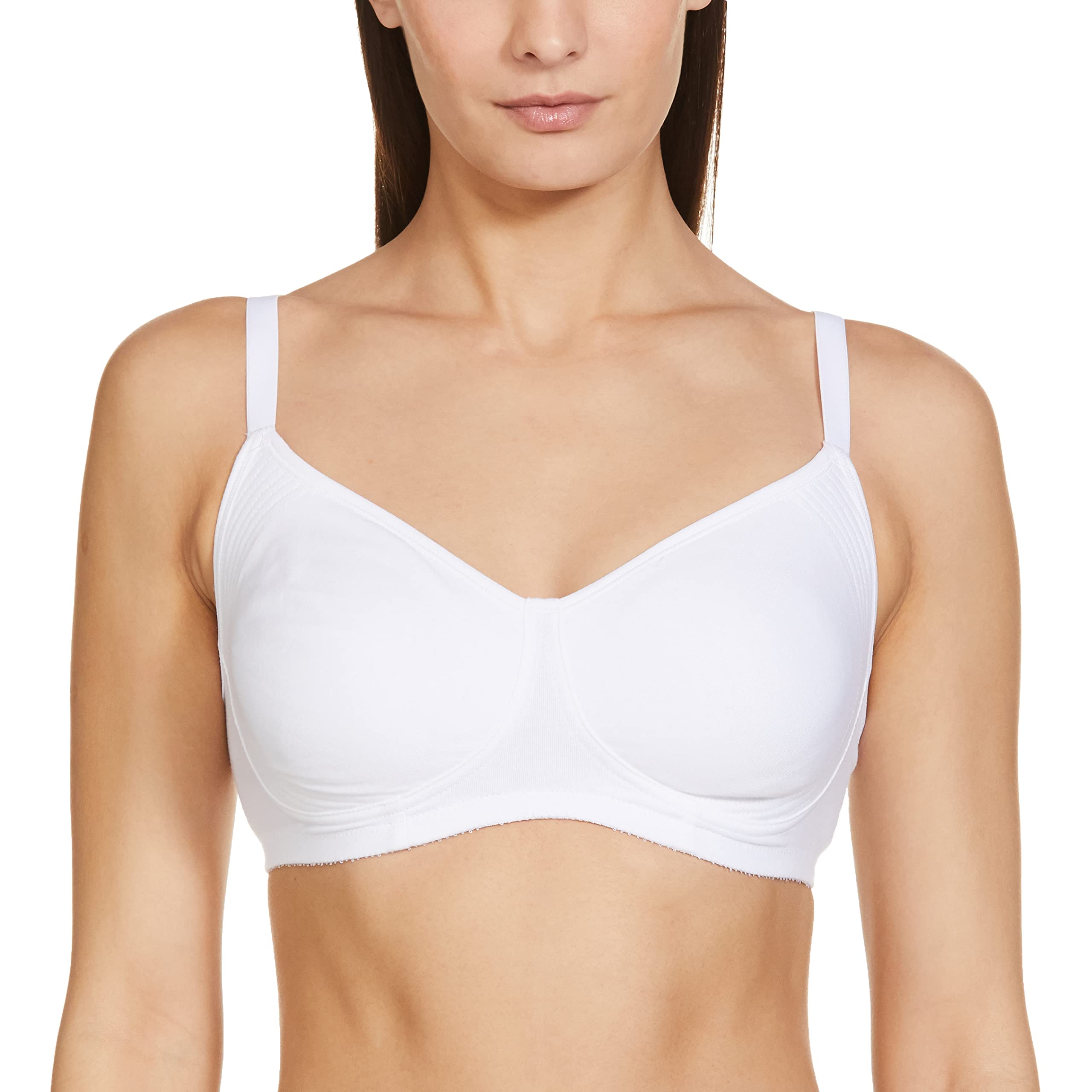 Enamor A042 Side Support Shaper Supima Cotton Everyday Bra - Non-Padded, Wirefree & High Coverage White, 36D