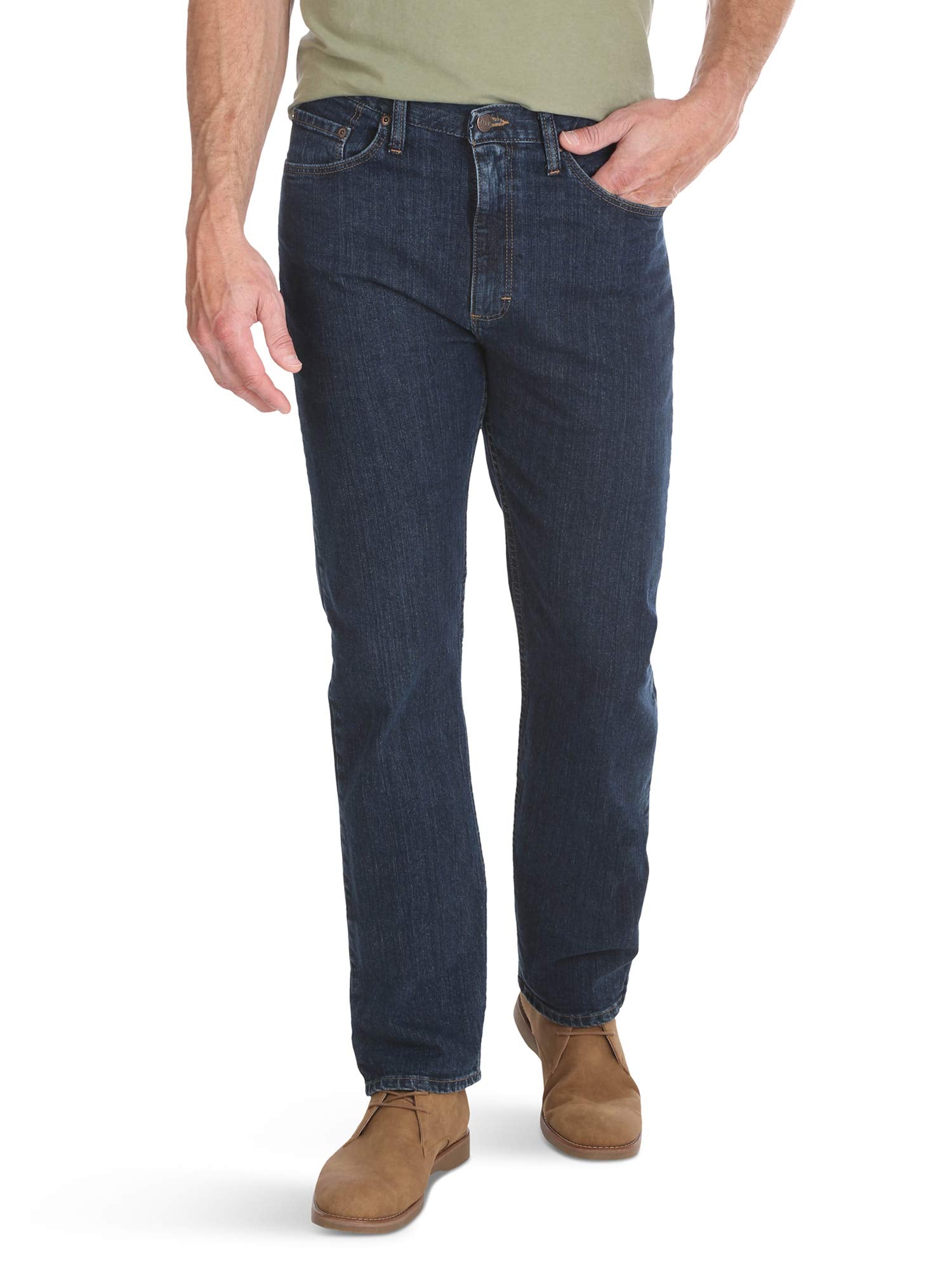 Wrangler Authentics Men's Big & Tall Classic 5-Pocket Regular Fit Jean, Dark Indigo Flex, 48W x 32L