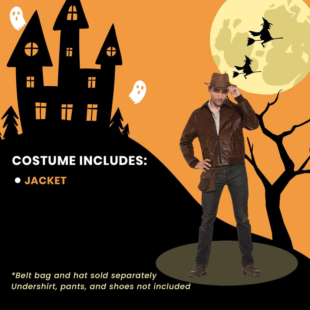 Forum Novelties Men's 40s WWII Faux Suede Costume Jacket, Brown