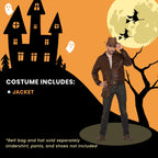 Forum Novelties Men's 40s WWII Faux Suede Costume Jacket, Brown