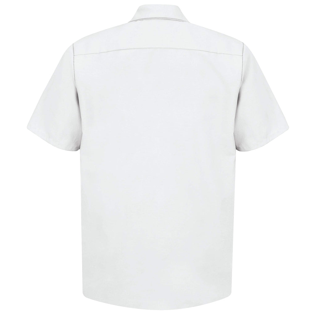 Red Kap Mens Standard Industrial Work Shirt, Regular Fit, Short Sleeve, White, 5X-Large