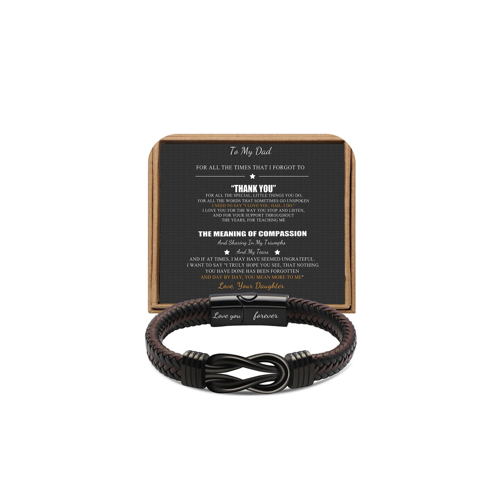 JoycuFF Gifts for Dad Ideas from Daughter, To My Dad Unique Gifts for Birthday Present for Him Knot Bracelet for Men Father's Da