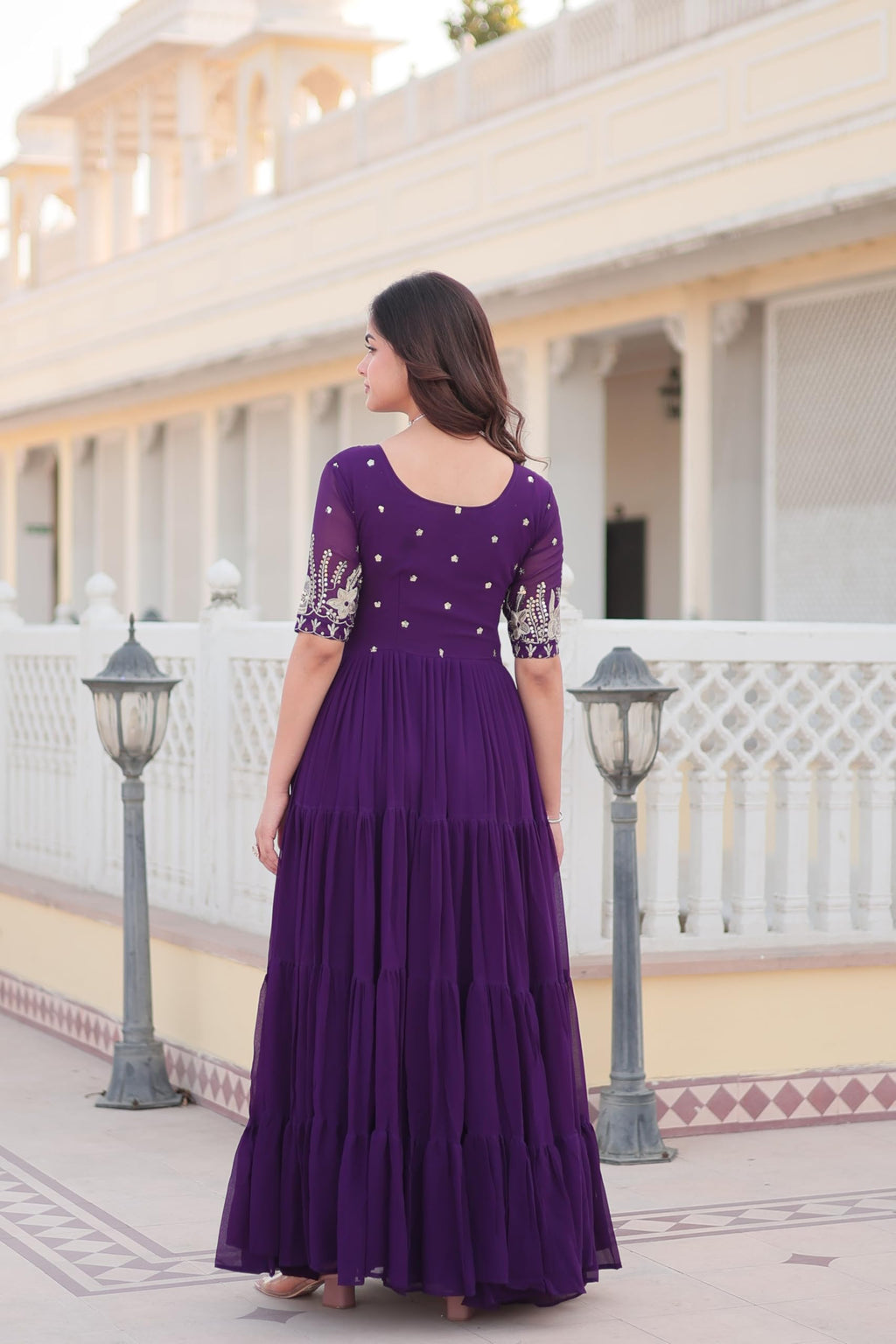 Fashion Basket Anarkali Gown For Women Purple