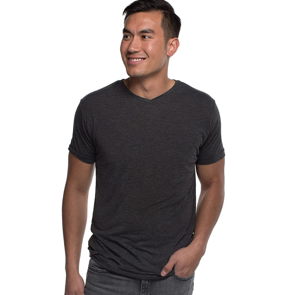 Bamboo V-Neck Tee T-Shirt - Charcoal Heather by Cariloha for Men - 1 Pc T-Shirt (S)