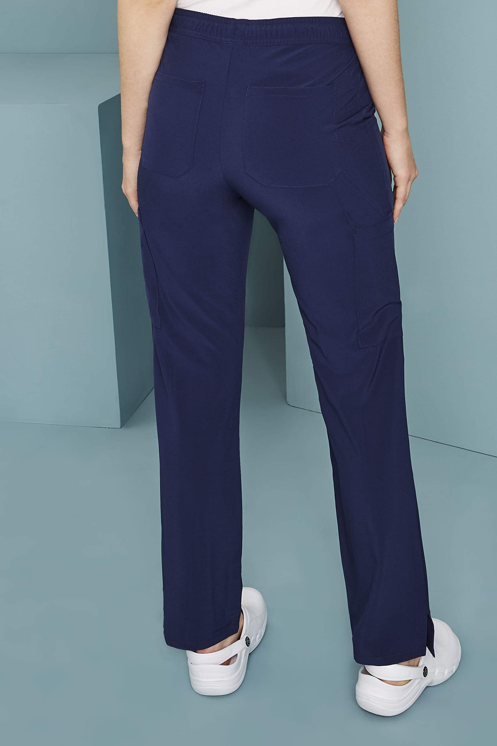 Dickies EDS Essentials Scrubs for Women, Drawstring Cargo Scrub Pants with Four-Way Stretch and Moisture Wicking DK010, XL, Navy