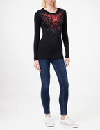Spiral - BLOOD ROSE - Baggy Top Black - L