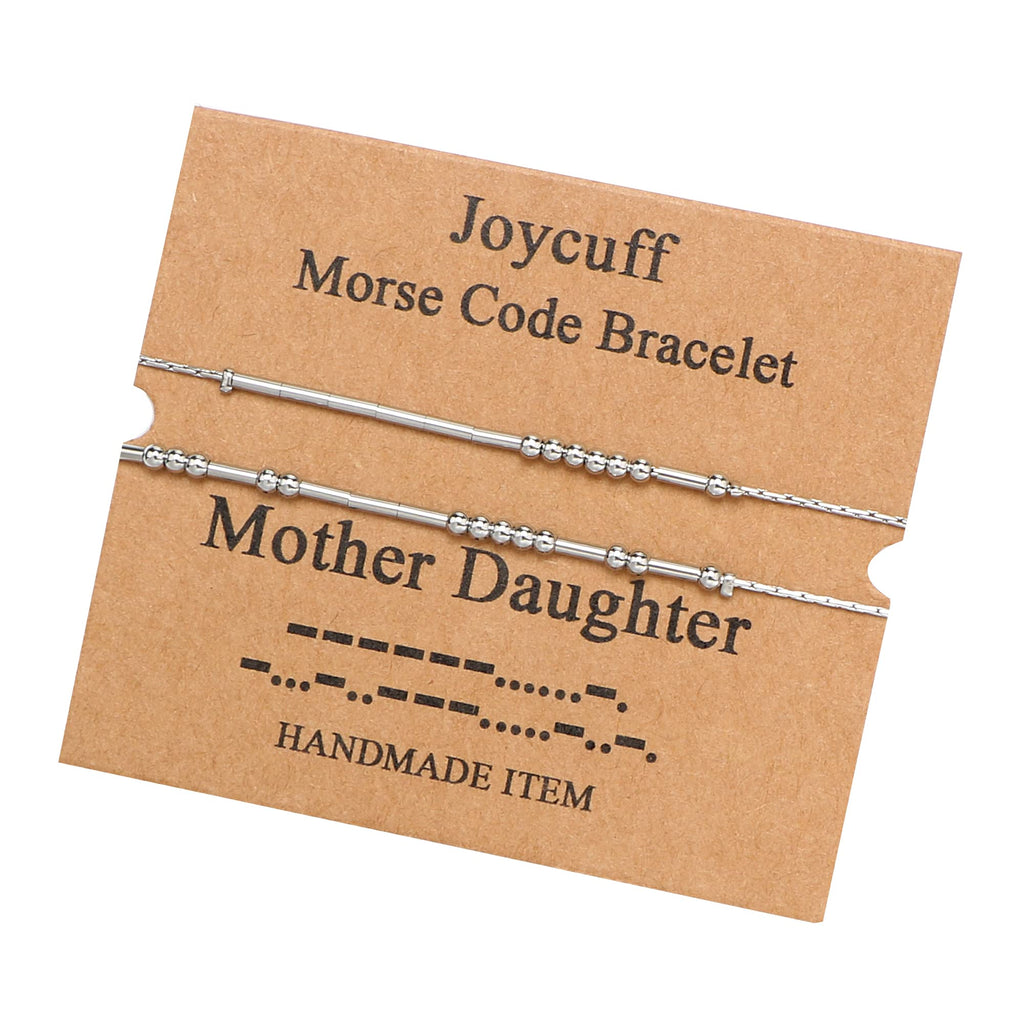 JoycuFF Morse Code   Bracelets for Women Mother Daughter Unique Gifts for Mom Birthday Mother's Day Thanksgiving Day Christmas S