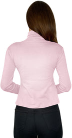 NY Threads Women's Turtleneck Long Sleeves Shirt Baby Pink