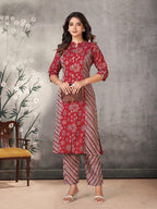 Pratham Blue WomenS Viscose Rayon Straight Kurta With Palazzos |Kurta Set For Women |Women Kurta |Women Printed Kurta Sets Kurt