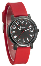 Blekon Original Nurse Watch - Medical Scrub Colors, Easy Read Dial, Second Hand, Water Resistant Watch (Black/RED)