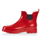 NORTY - Womens Ankle Rain Boots - Ladies Waterproof Winter Spring Garden Boot Red Size 8