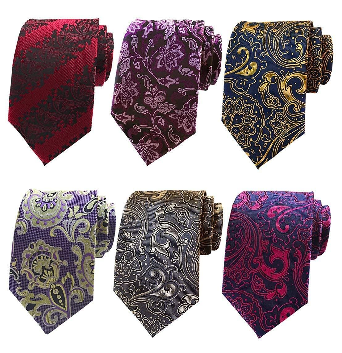 WeiShang Lot 6 PCS Classic Men's Silk Tie Necktie Woven JACQUARD Neck Ties
