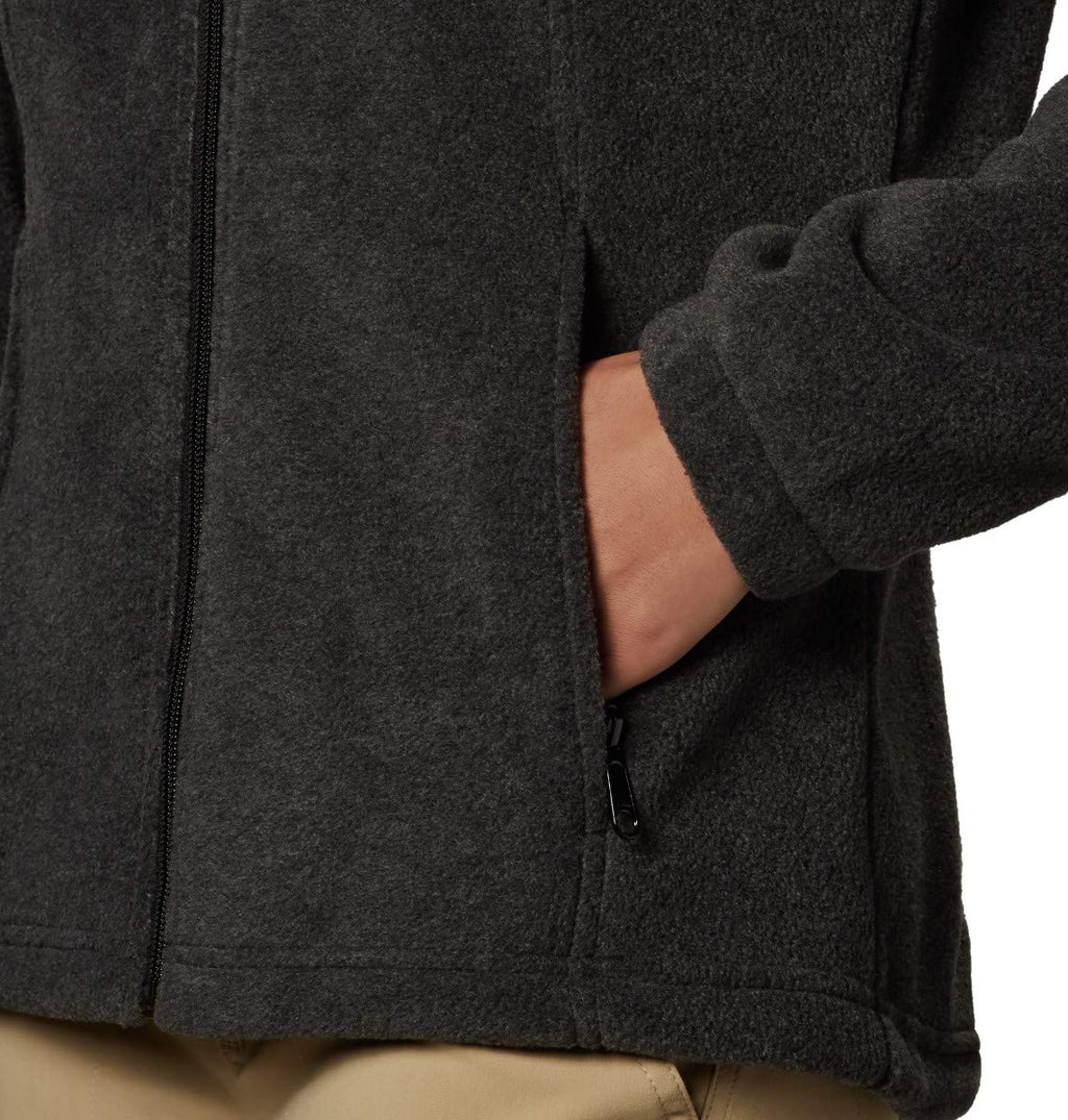 columbia Womens Benton Springs Full Zip, charcoal Heather, 1X Plus