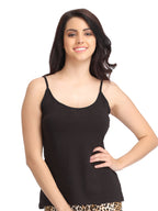 Clovia Womens Stretchable Cotton Camisole (CM0006P13_Black_X-Large)