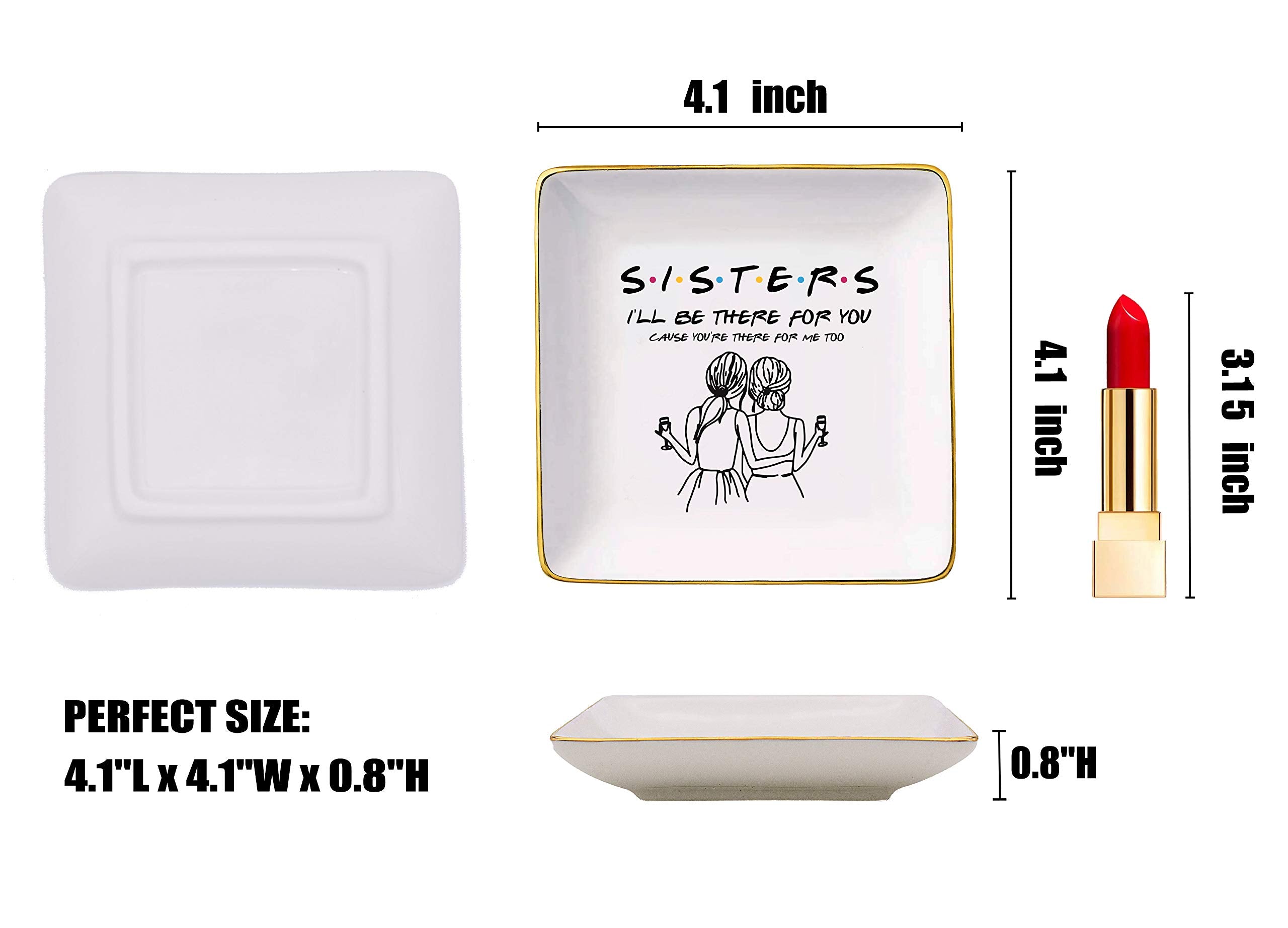 Mother's Day Gift-Jewelry Tray for Sister,Best Friends,Bestie,BFF Women Her-Friends TV Show Theme-Birthday Wedding Christmas Gra