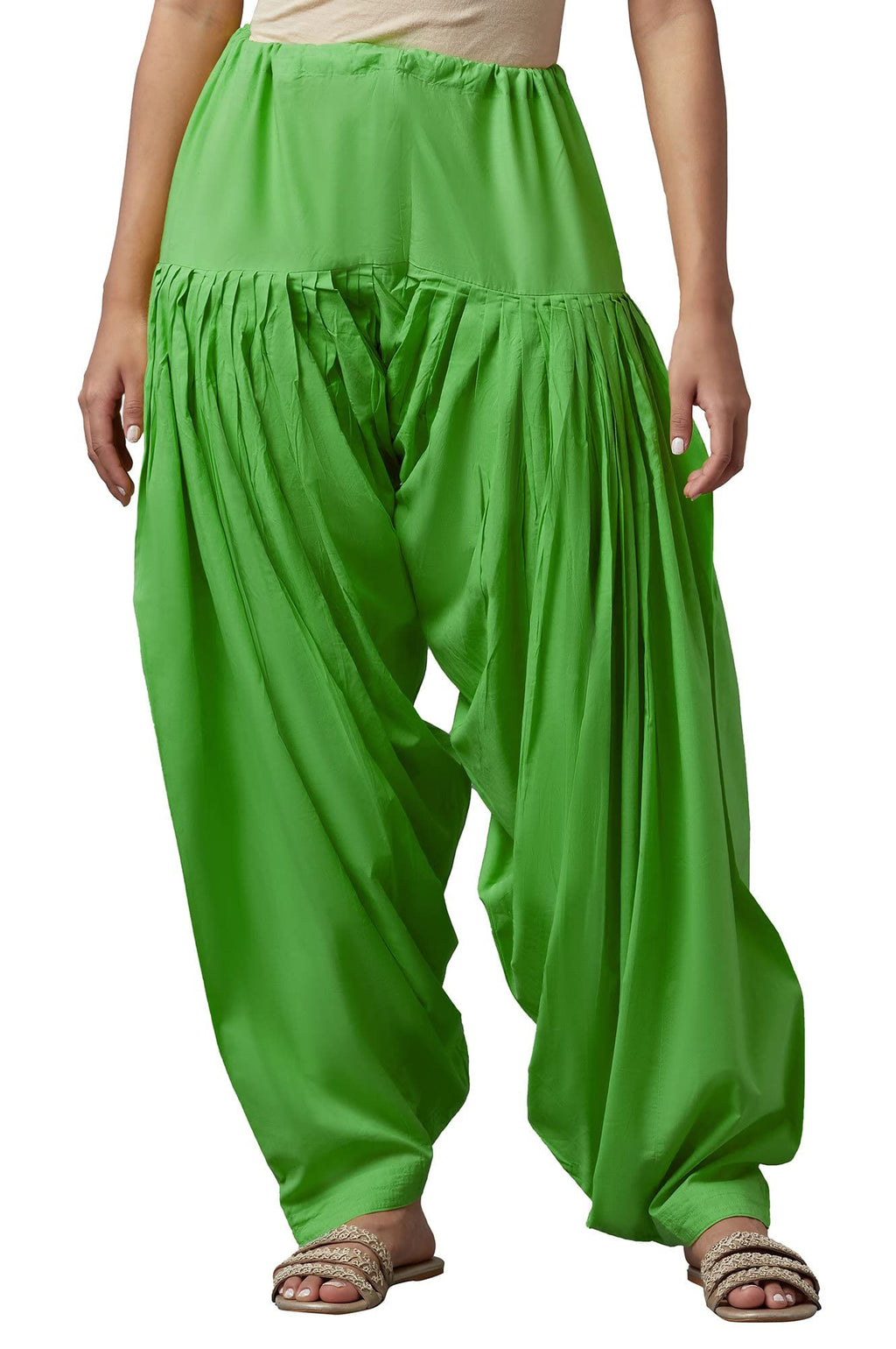Aurelia Womens High Rise Loose Fit Patialas (Crk60025-01127_Green_X-Large), XL