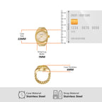 Fossil Women's Quartz Stainless Steel Two-Hand Watch Ring, Color: Gold (Model: ES5246)