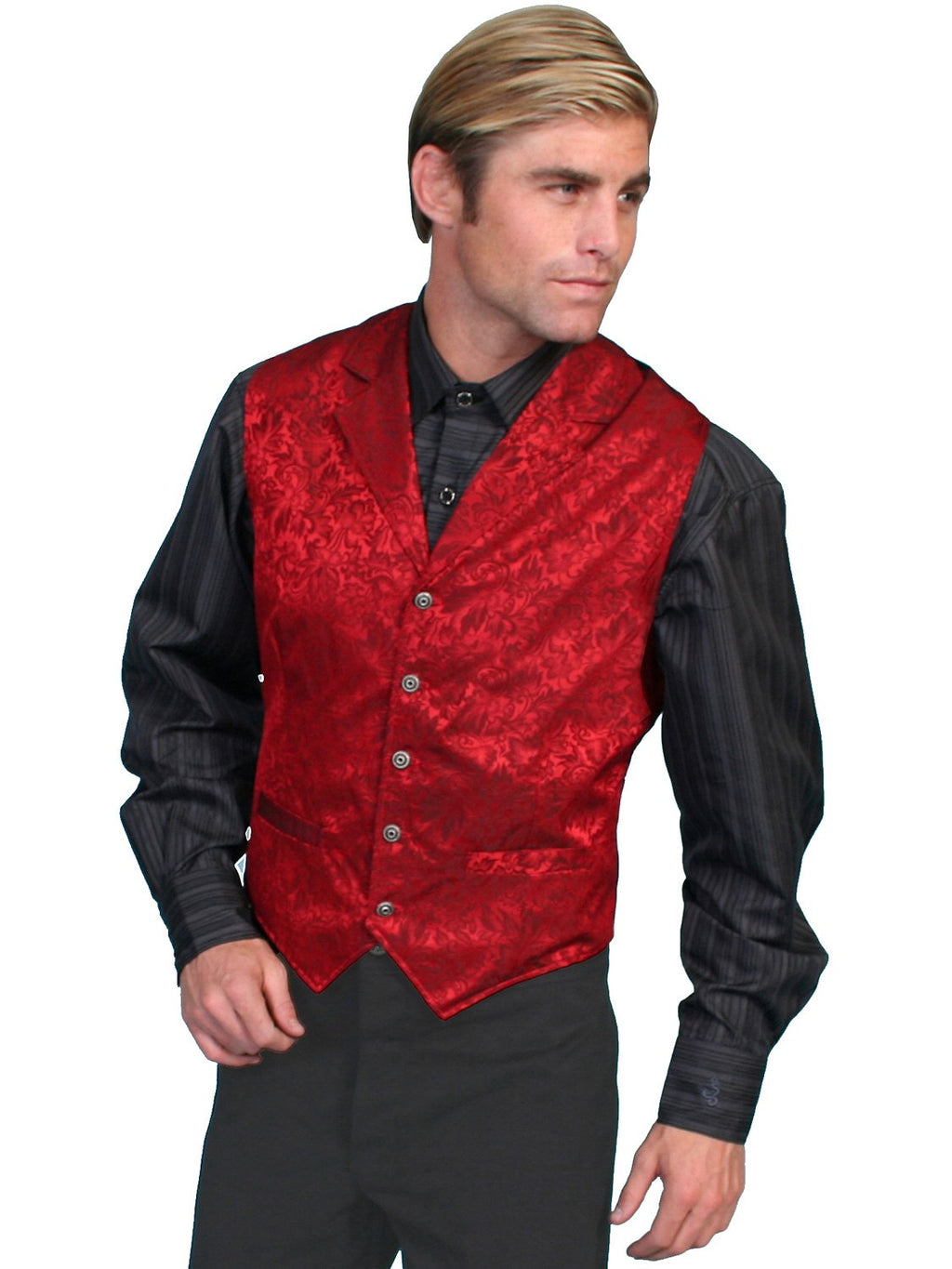 SILK FLOR SINGLE BREASTED VEST