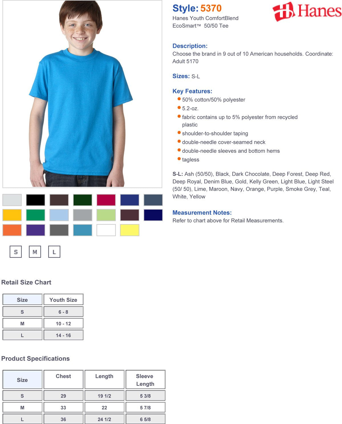 Youth Authentic-T T-Shirt - ASH - XS(D0102H7MHI2)