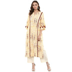 Idalia Womens Lemon Yellow Straight Rayon Kurta
