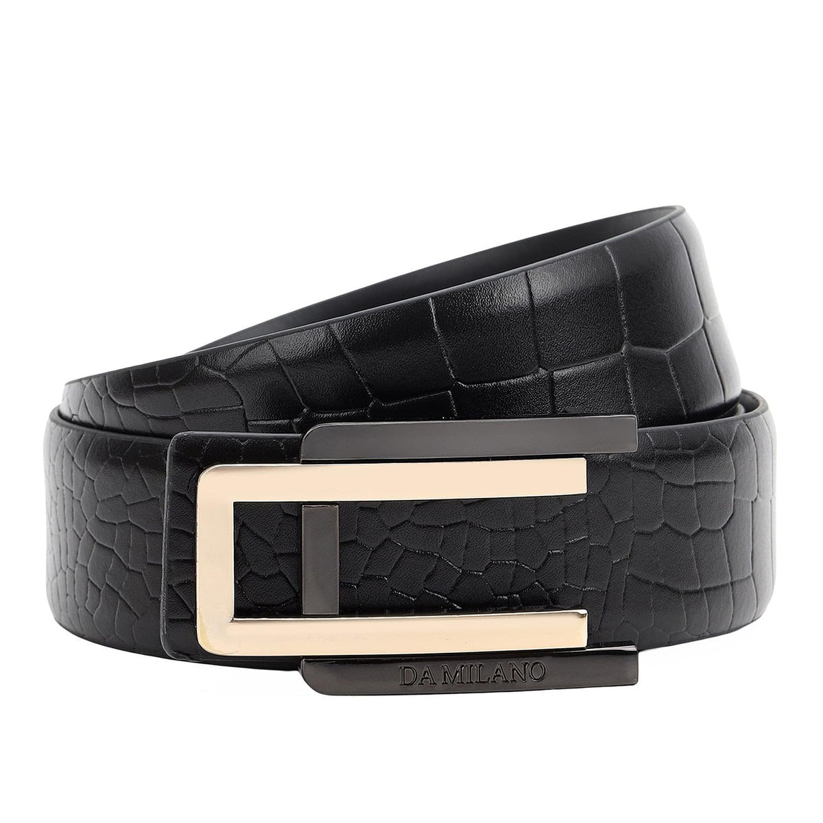 Da Milano Press Pin Leather Belt For Men  Black (Size 90 Cm) (5118A35Ol) 38