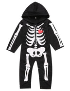 LENSOUS Baby Boy's Skeleton Halloween Costume Long Sleeve Hoodie (0-3 Months, Black01)