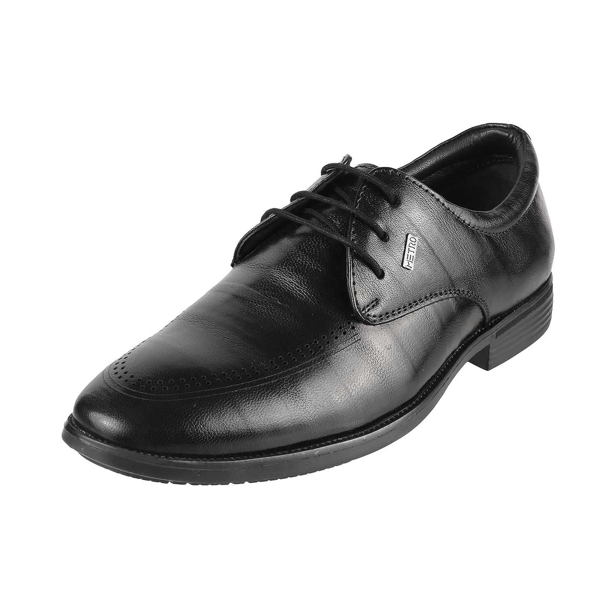 Mochi Mens Leather Black Laceup Shoes (Size (7 UK (41 EU)) 7-41