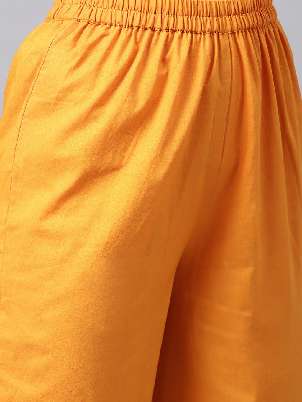 Idalia Women'S Pink Rayon Kurta With Mustard Cotton Pants