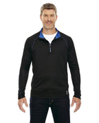 Mens Radar Quarter-Zip Performance Long-Sleeve Top - BLK TRU ROYAL - L(D0102H7K858)