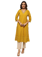 Libas Embellished Chanderi Cotton Straight Kurta for Women (29962XL)