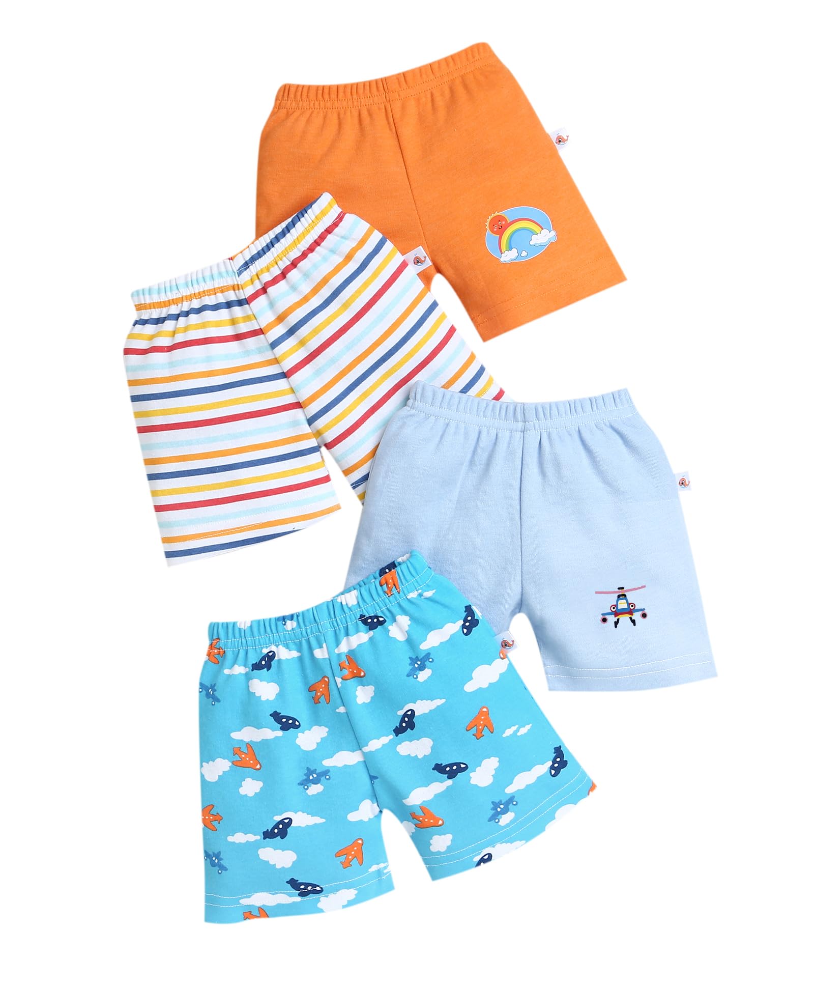 BUMZEE Blue & Orange Boys Shorts Pack of 4 Age - 3-6 Months (Peb9453B-blu.org)