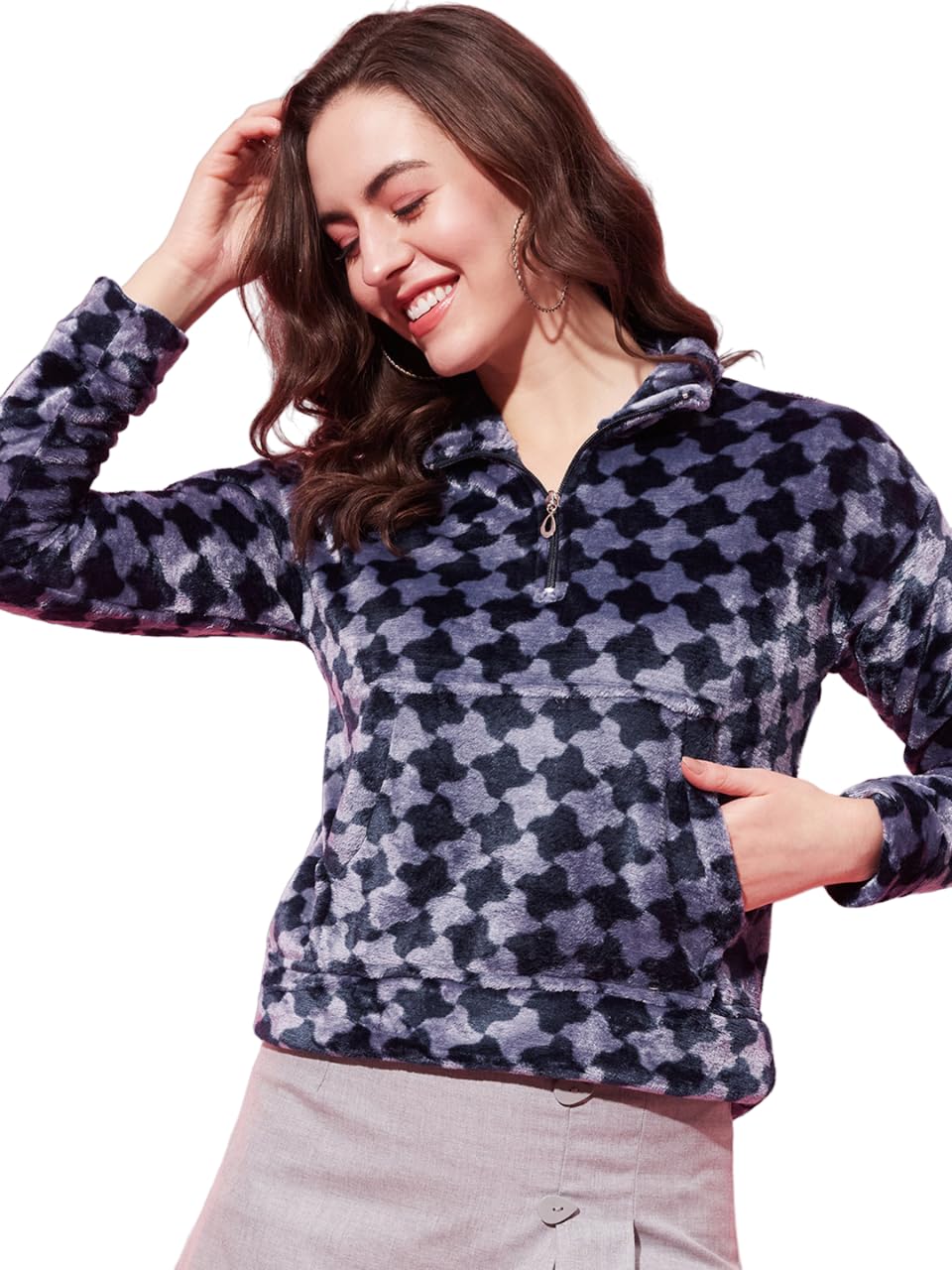 Modeve Full Sleeve Women Sweatshirt For Winter- Navyii Winter Wear Ii Hoodie
