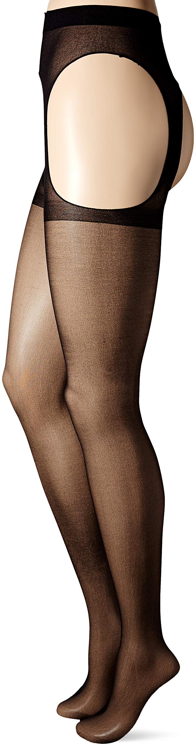 Leg Avenue Women's Sheer Garter Belt Panty Hose, Black (One Size)