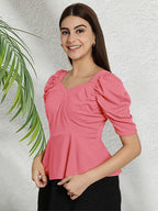 Tee Projekt Solid Stylish Casual Slim Fit Top & Tunic for Women & Girls| Trendy Western Tops for Women Stylish