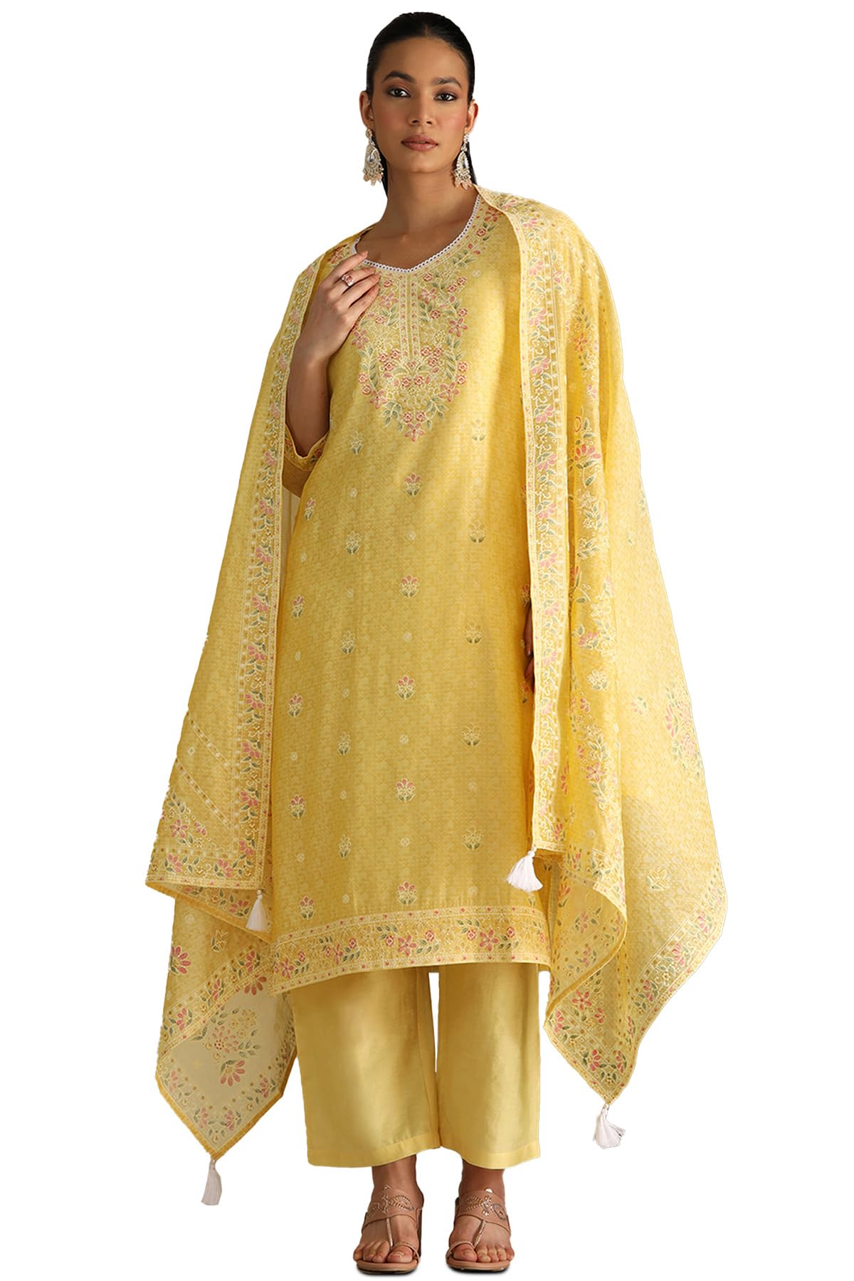Soch Women Chanderi Floral Print Suit Set