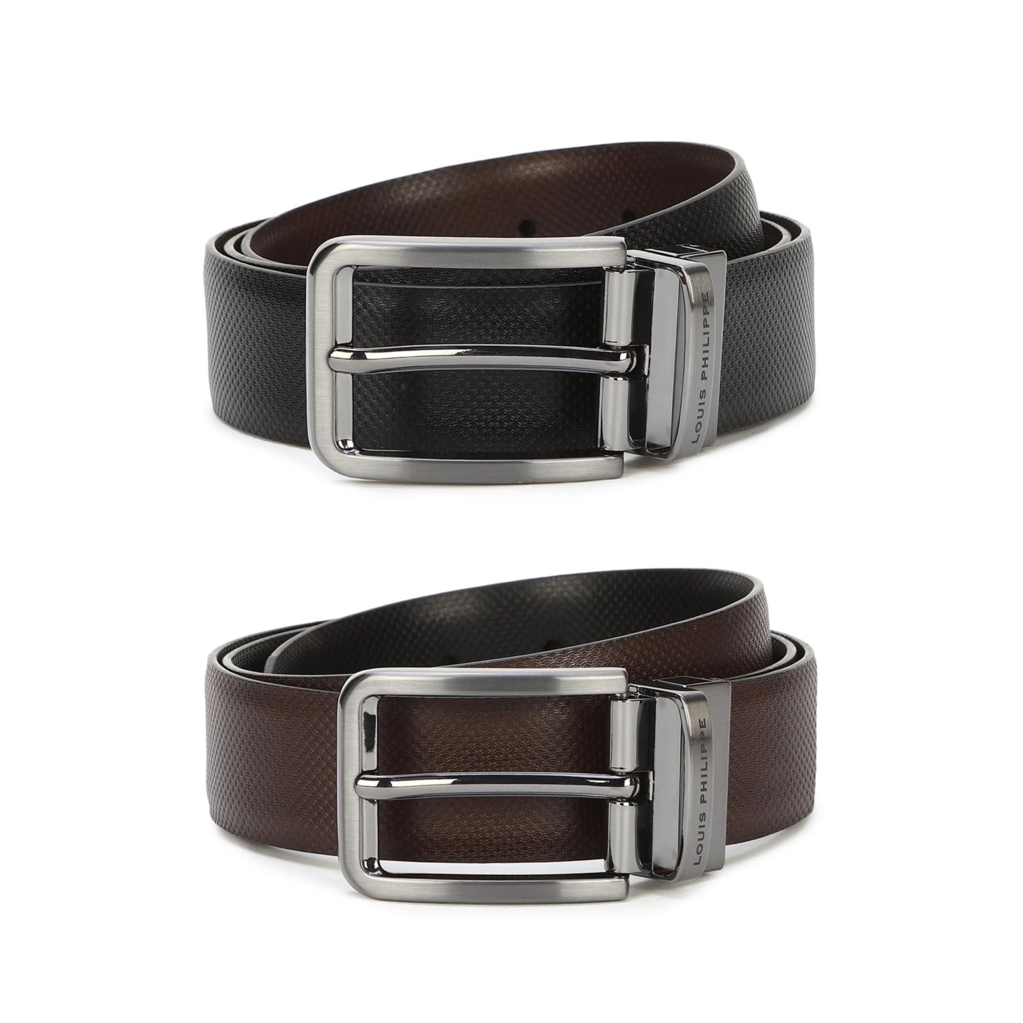Louis Philippe MenS Leather__Belt_(Lpblgrgff202049_Black_L)