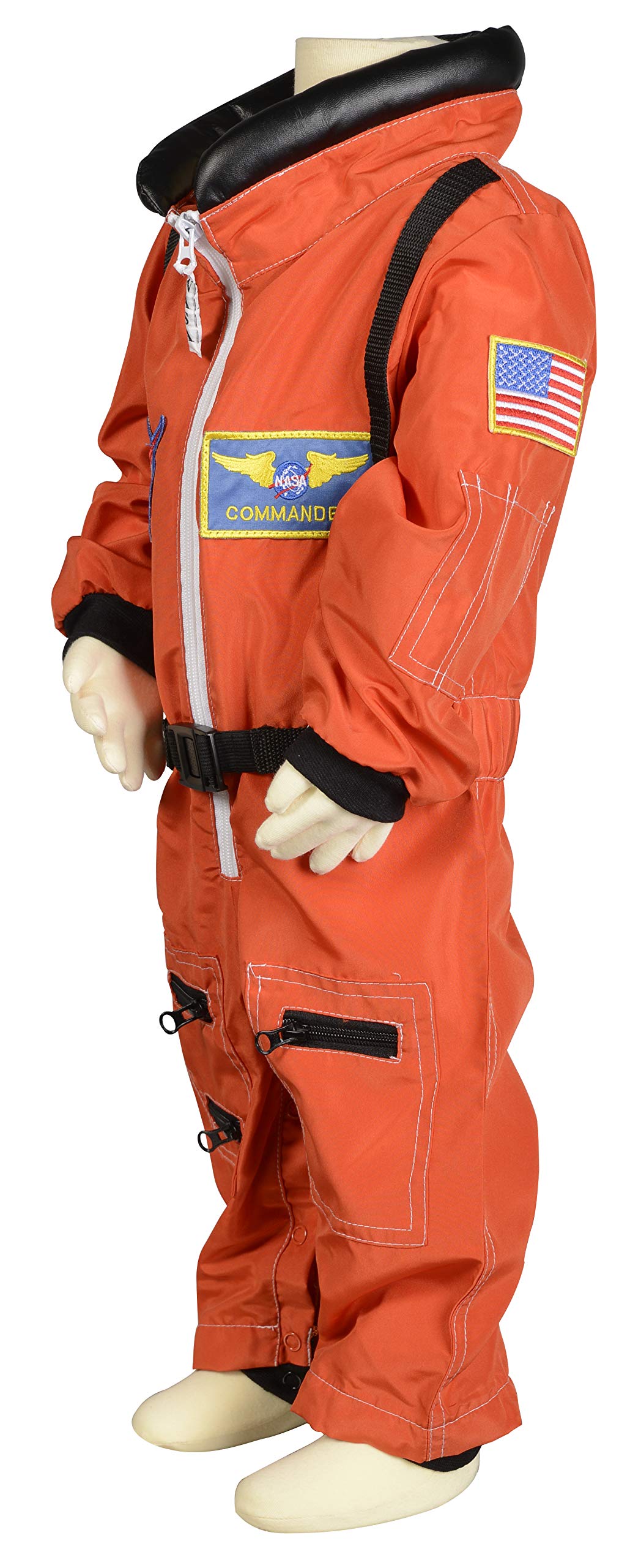 Aeromax Jr. Astronaut Suit with Embroidered Cap, Size 8/10 Orange