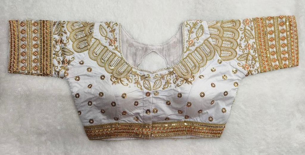 Vihu Fashion WomenS Readymade Blouse Embroidery Multi Heavy Coding Gold Thread Indian Ethnic Designer Stitched Bridal Saree Blo