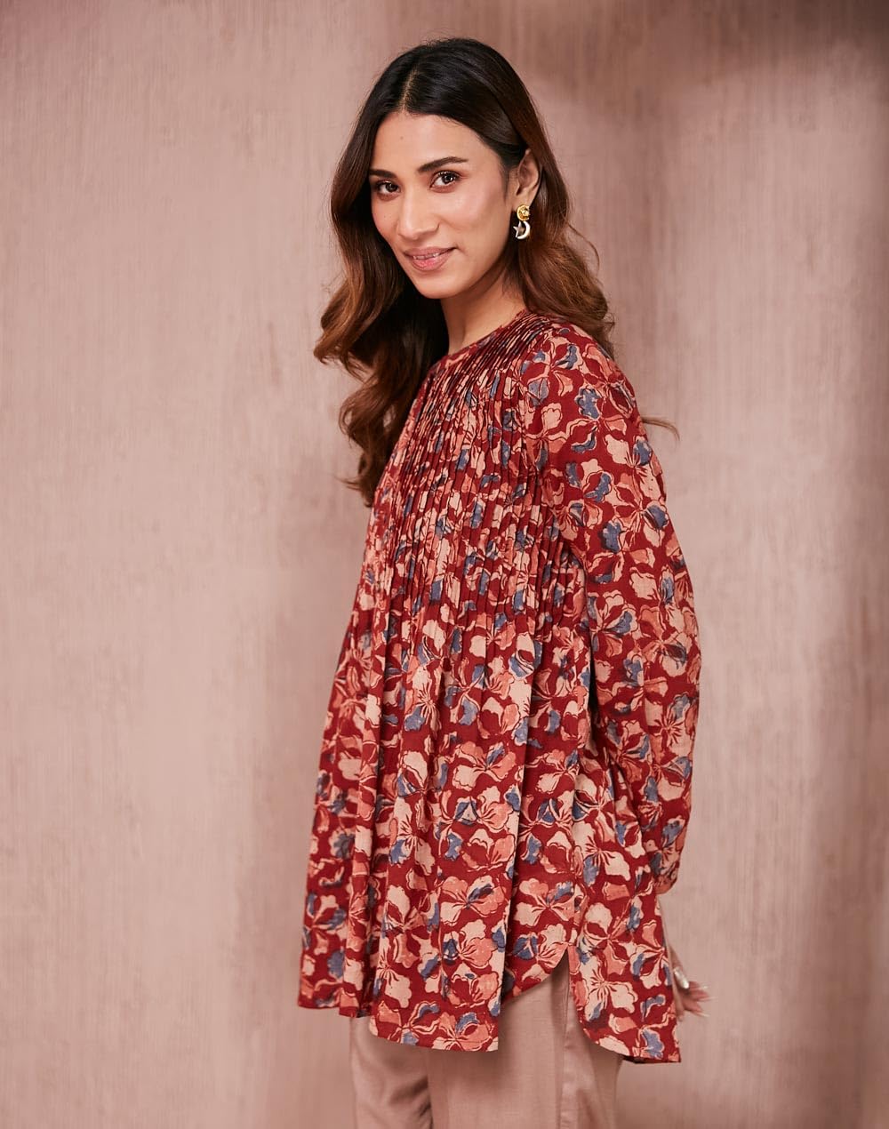 Fabindia Women'S Printed Regular Fit Tunic