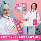 Hillban 2 Pcs Nurse Gifts Chenille Letter Bags Nurse Makeup Bag Nurse Survival Kit Bag Clear Cosmetic Toiletry Pouch Waterproof