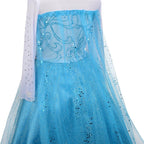 Dressy Daisy Little Girls' Ice Princess Costume Dresses Birthday Halloween Christmas Fancy Party Outfit with Long Fixed Train