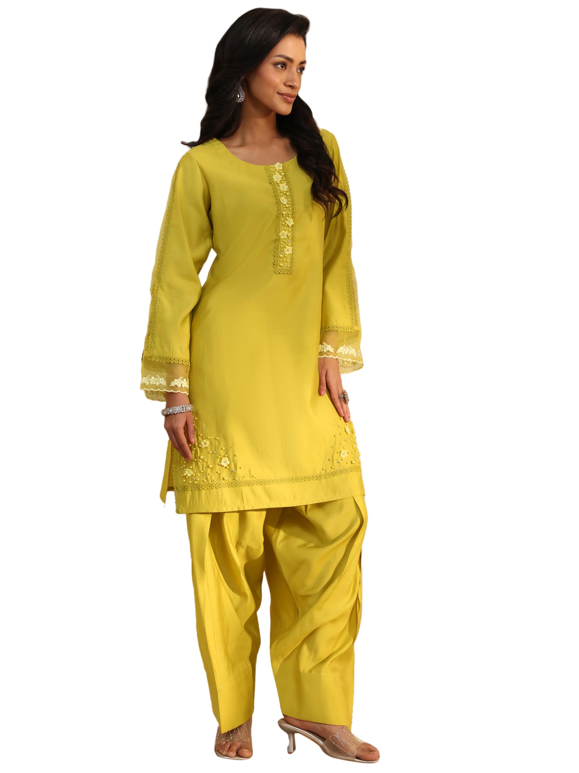 Libas Embroidered Silk Blend Straight Co-ords Set for Women (99903XL)
