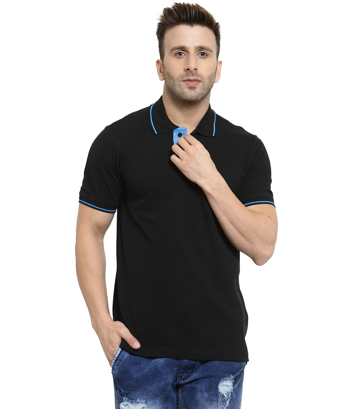 Scott International Polo TShirts for Men  Collar Neck, Half Sleeves, Cotton, Regular fit Stylish Branded Solid Plain Tshirt fo 3