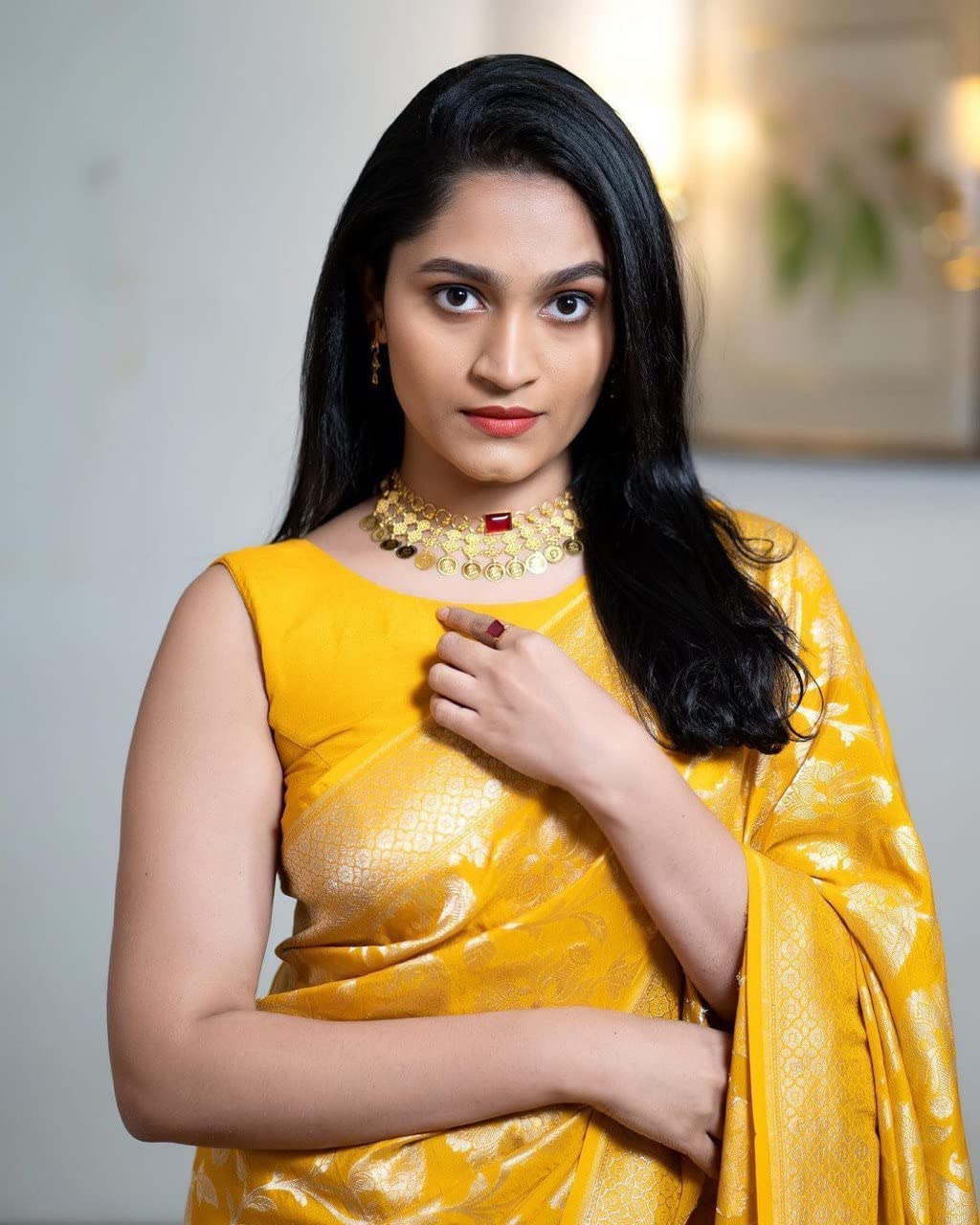 Flosive Womens Present Banarasi Soft Lichi Silk Saree Beautiful Jacquard Rich Pallu Design Work Zari Woven Kanjivaram Silk Styl