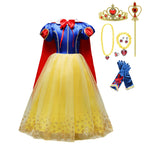 Dressy Daisy Little Girls' Princess Costume with Cape and Accessories Fancy Dresses Up Halloween Party Size 6-7